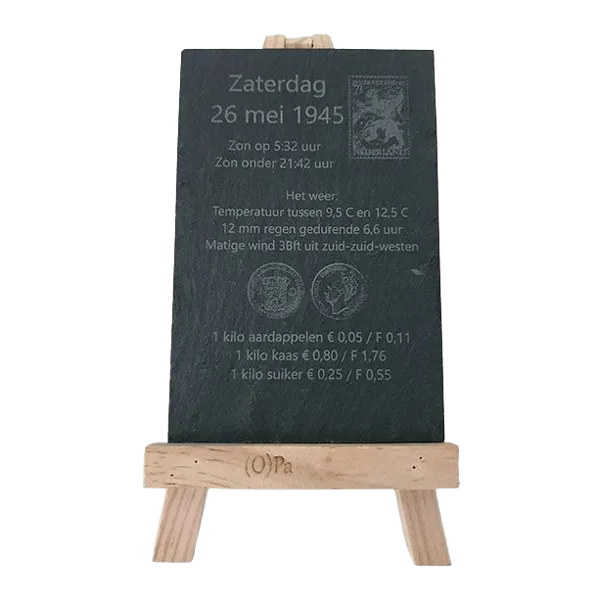 Schilderezel met Leistenen Bordje Graveren