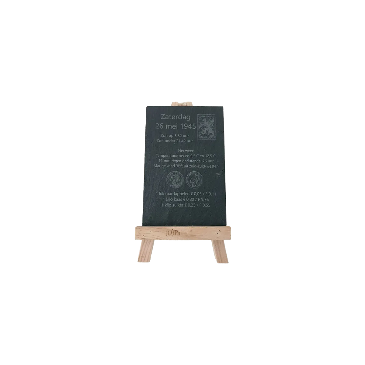 Schilderezel met Leistenen Bordje Graveren