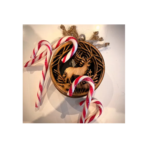 Houten Kerstbal Hanger Graveren