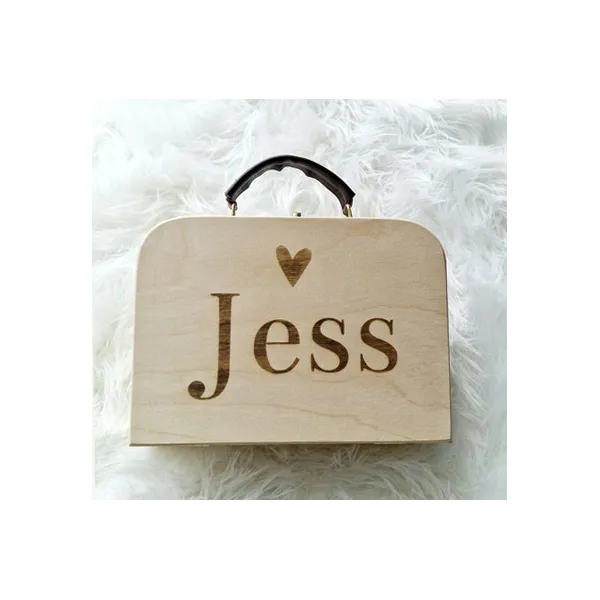 Houten Koffertje met Leren Handvat