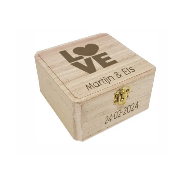 Houten Bewaarkistje Vierkant