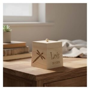 Uniek Houten Bewaarkistje met Klepdeksel